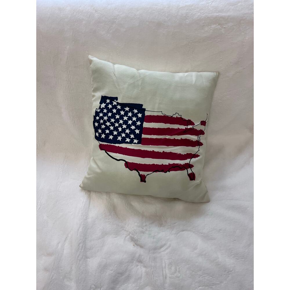 Mainstays Patriotic USA Map Throw Pillow July 4th Decor Multicolor